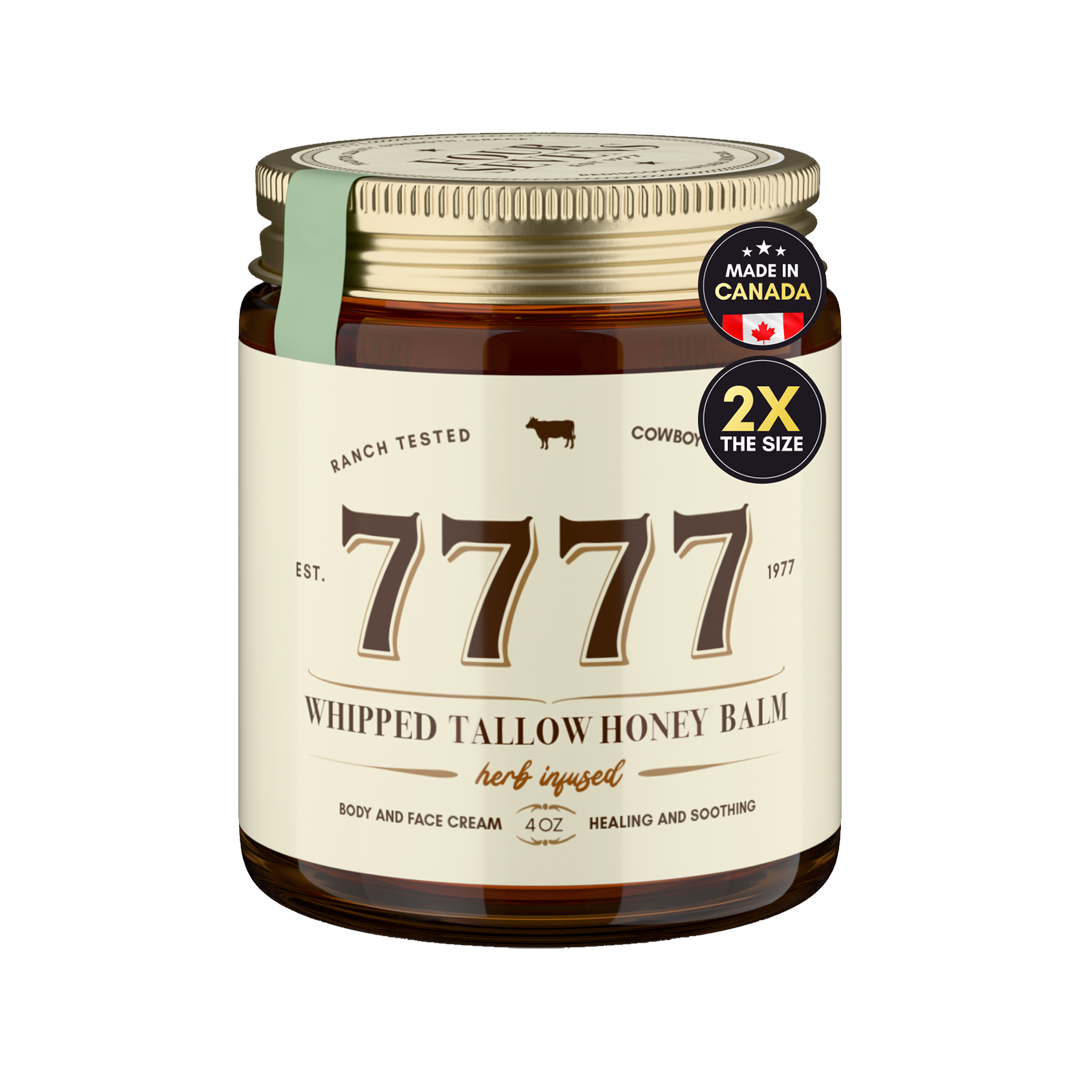 7777 Whipped Beef Tallow Honey Balm For Skin (Unscented/Herb-Infused) - 4oz